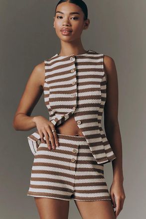 Maeve Retro Striped Knit Shorts
