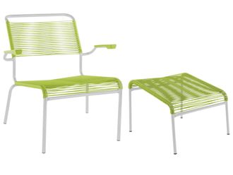 Schubiger M&ouml;bel Spaghetti-Lounger + Hocker S&auml;ntis mit Armlehnen