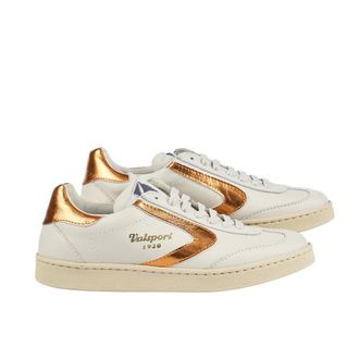 Valsport White Orange Laminated Sports Shoes