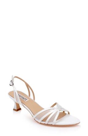 Badgley Mischka Yoana Sandal in White Satin at Nordstrom, Size 8.5