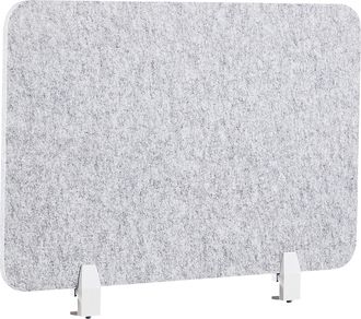 Beliani Panel Separador Ac&uacute;stico Biombo Escritorio Pet Abrazaderas De Montaje Tela Tapizado 80 X 50 Cm Gris Split