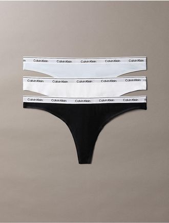 Calvin Klein Womens Icon Logo 3-Pack Low Rise Thong - Multi - XL