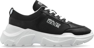 Versace Jeans Couture Sneakers met geprint logo - Heren - Sneakers - Zwart - 40 EU - Leer - Schoenen