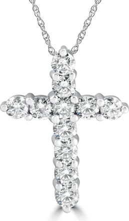 Pompeii3 3CT Diamond Cross Pendant 14K White Gold Womens Round Brilliant Cut 18 Chain