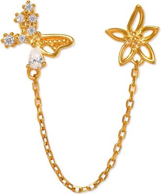 Girls Crew Butterfly Effect Double Piercing Chain Earring in Gold at Nordstrom