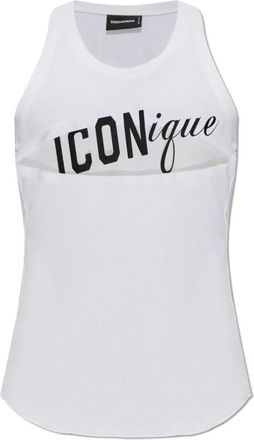 Dsquared2 Sleeveless Top - Heren - Tops zonder mouwen - Wit - XL - Katoen - Tops