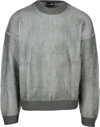 Emporio Armani Wol Katoen Trui - Heren - Ronde hals truien - Groen - M - Katoen - Truien & Vesten