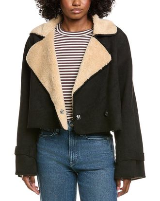 Vintage Havana Sherpa Short Trench Coat