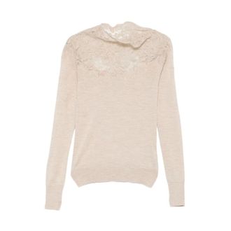 Ermanno Scervino Coltrui van gebreid materiaal - Dames - Truien - Beige - Maat: S