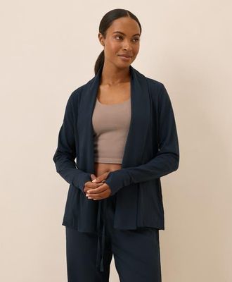 Pact Luxe Essential Swing Cardigan Made With Organic Cotton in Midnight Blue at Nordstrom, Size X-Small