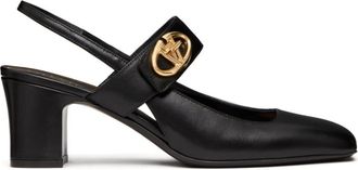 Valentino Garavani 60mm VLogo Locker Mary-Jane slingback pumps - women - Lamb Skin/Spandex/Elastane/Calf Leather/Calf Leather/Polyester/Goat Skin