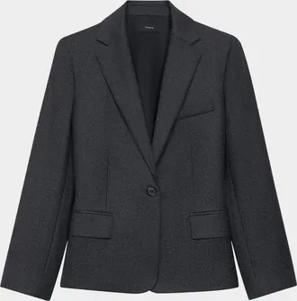 Theory Flannel One-Button Slim Jacket