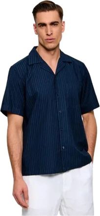 HUGO BOSS Short Sleeve Shirts - Heren - Korte mouwen Overhemden - Blauw - M - Overhemden