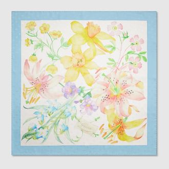Gucci Printed Double G Silk Carr&eacute;, Blue