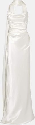 Vivienne Westwood Vixen scarf-detail draped silk-blend gown