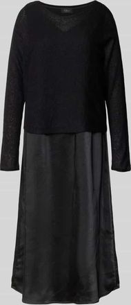 s.Oliver Black Label Fließendes Freizeitkleid im Set mit Cropped Pullover mit Woll-Anteil in Black, Größe 34