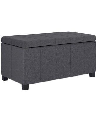Simpli Home Dover 36In Contemporary Rectangle Storage Ottoman Bench