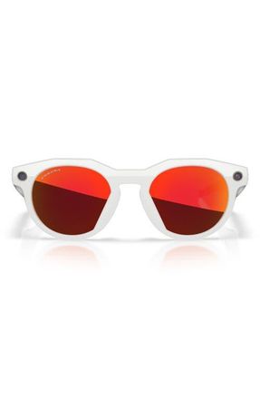 Oakley Gender Inclusive Meta HSTN 51mm Round Glasses in Warm Grey /Prizm Ruby at Nordstrom