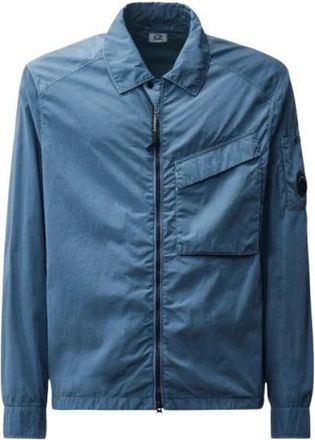 C.P. Company Chrome-R Overshirt - Heren - Zomerjassen - Blauw - S - Nylon - Jassen