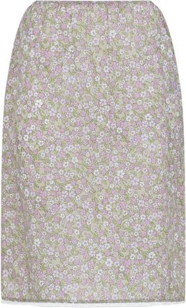 Prada Green Floral-printed Skirt