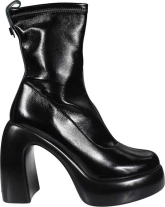 Karl Lagerfeld Plateaulaarzen - Dames - Laarzen met Hak - Zwart - 35 EU - Schoenen