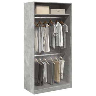 Berkfield Home Wardrobe Concrete Grey 100x50x200 cm Engineered Wood | Size: 100 x 50 x 200 cm