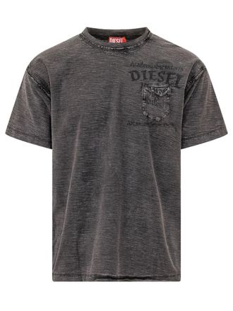 Diesel Black Graphic Crew Neck T-Shirt
