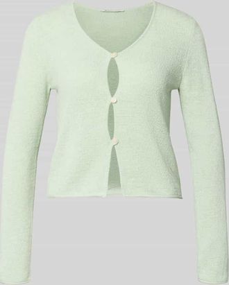 Tom Tailor Denim Strickjacke mit V-Ausschnitt in Hellgruen, Gr&ouml;&szlig;e XS