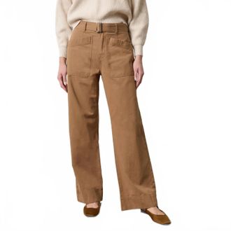 Lilla P Slant Pocket Twill Pant In Pecan