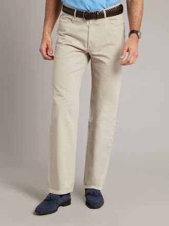 Oliver Brown Sanded Cotton Jeans - Stone