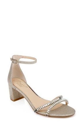 Badgley Mischka Joanne Embellished Block Heel Sandal in Gld Glitt at Nordstrom Rack, Size 5.5