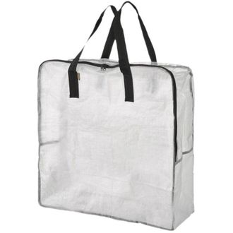 OEM Sac De Rangement - Transparent - 62x62x22 Cm - Cierre De Cremallera - Asas De Transporte - Para Ropa Juguetes Edredones - Pack De 2