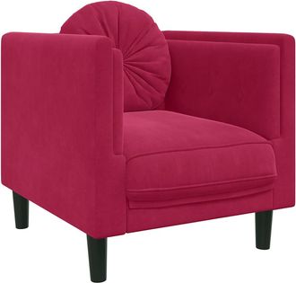 vidaXL Sill&oacute;n Con Coj&iacute;n Terciopelo Rojo Tinto Vidaxl