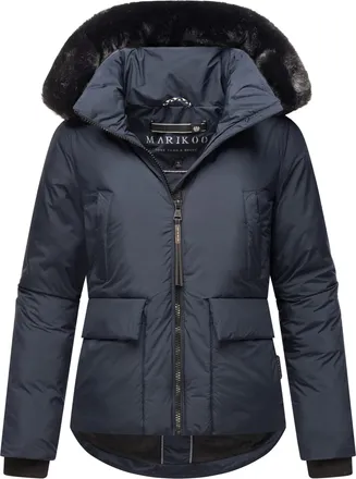 Marikoo Korte dames winterjas met teddyvoering & bontkraag - Marikoo Morinaa