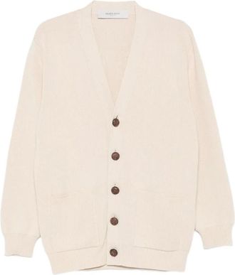 Golden Goose Gebreid ribvest met knoopsluiting - Dames - Vesten - Beige - M - Truien & Vesten