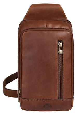 Pik&eacute; Umh&auml;ngetasche PIK&Eacute;, Damen, Gr. B/H/T: 23cm x 8cm x 13cm onesize, braun, Leder, leicht gl&auml;nzend, unifarben, Taschen Umh&auml;ngetasche, echt Leder