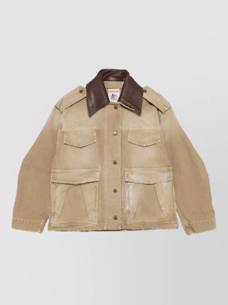 Semicouture gloria cotton jacket epaulettes flap pockets