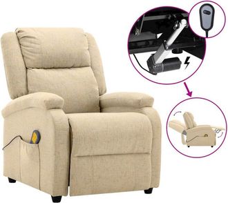 vidaXL Electric Massage Chair Cream 100% polyester, metal Standard