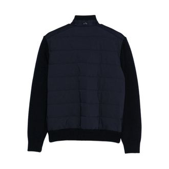 Paul & Shark Virgin Wool High-Neck Zip Cardigan - Navy