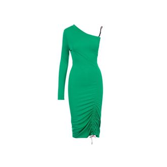 Karl Lagerfeld One-Shoulder Jurk - Dames - Korte kleedjes - Groen - XS - Kleedjes
