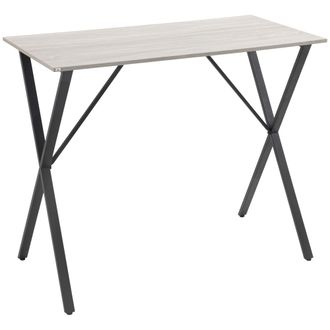 HOMCOM 120 cm Rectangular Breakfast Bar Table for 4 People - Steel Legs - White | TJ Hughes