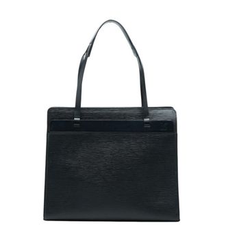 Louis Vuitton Black Noir Leather Shoulder Bag Tote Bag (Pre-Owned)