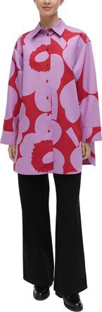 Marimekko Heitto Unikko Linen-Blend Shirt