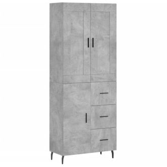 vidaXL Vidaxl - Aparador Alto Madera Contrachapada Gris Hormig&oacute;n 69,5x34x180 Cm