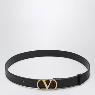 Valentino Garavani VLogo Signature belt in calfskin leather, black