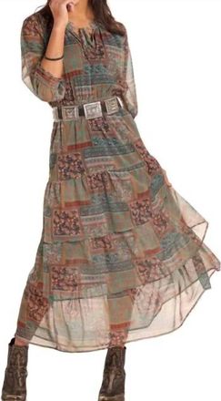 Panhandle Womens Tiered Dress In Olive