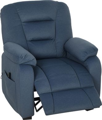 OEM Sill&oacute;n Relax Reclinable El&eacute;ctrico Silencioso Con Funci&oacute;n Memoria Reposapi&eacute;s Mando A Distancia Bolsillos Laterales Azul
