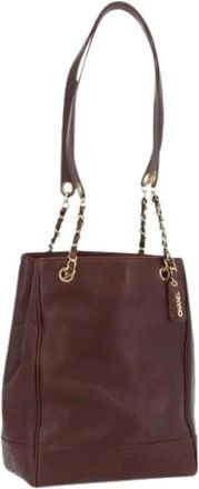 Chanel Pre-owned Tote Bags, female, Brown, Size: ONE SIZE Pre-owned Vintage Caviar Shoulder Bag