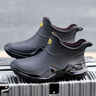 Generic 2026 Mens Rain Shoes Slip Performance for Wet Conditions Perfect Spring and Summer Outdoor Activities (Black, 5.5)