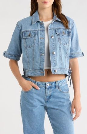 Steve Madden Blu Short Sleeve Denim Jacket in Indigo Blue at Nordstrom, Size X-Small